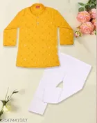 RK TRADERS Ethnic Motif Show Button Cotton Kurta Set for Boys 