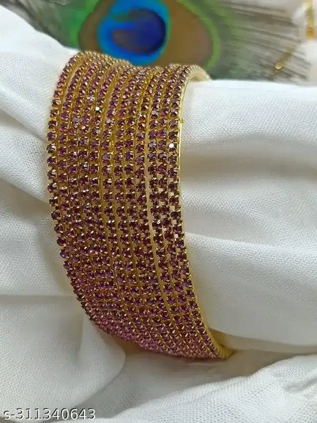 Trendy Bangles for Women (Gold, 2.2)
