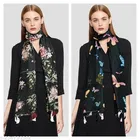 Chiffon Scarves for Women, Black, Pack of 2