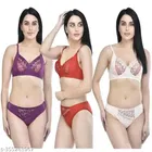 Polycotton Bra with Panty for Women 