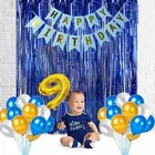 9th Happy Birthday Balloon Decoration Kit, Blue, Set of 1