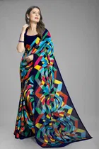 Georgette Printed Saree for Women 
