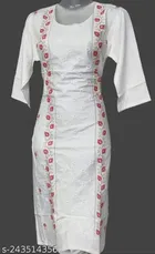 Cotton Blend Embroidered Kurti for Women 