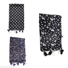 Chiffon Scarves for Women, Black, Pack of 3