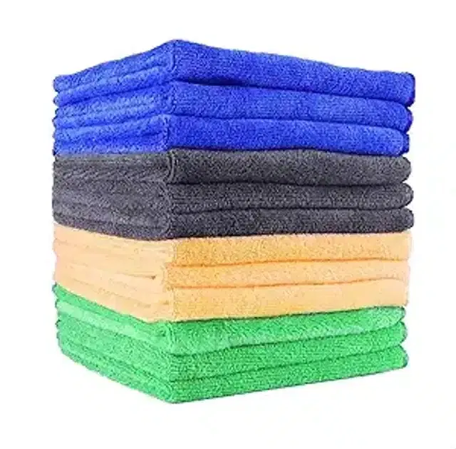Microfiber Multipurpose Kitchen Napkins (Multicolor, Pack of 12)