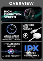 TecSox Thrill Smartwatch, Black