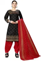 Cotton Blend Printed Salwar Suit with Dupatta for Women 