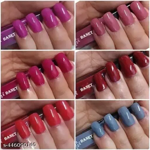 Banetion Glosssy Nail Polish, Pack Of 6