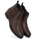 Solid Heeled Boots for Men, Synthetic Leather 
