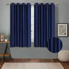 Polyester Blackout Plain Blue Window Curtain 5ft Pack of 1