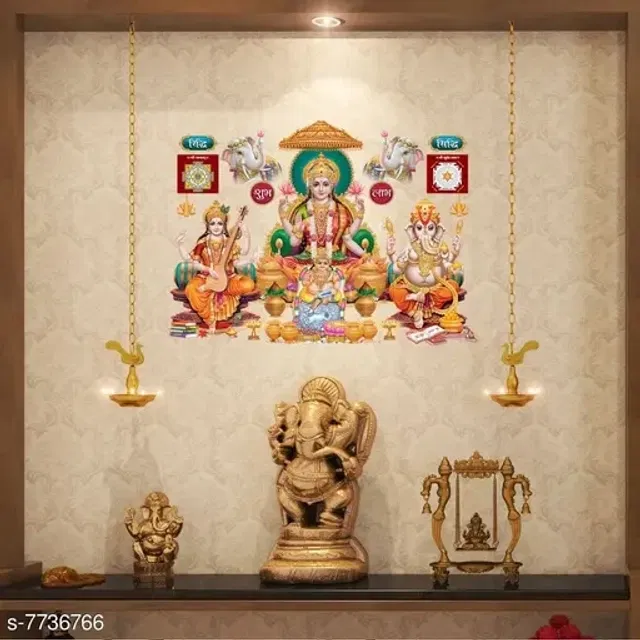 Laxmi Ji Diwali Special Wall Sticker (45x50 cm)
