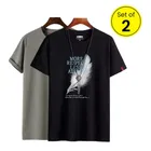 Round Neck Printed T-Shirt for Men, Set of 2 