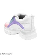 Colorblocked Synthetic Sneakers for Girls 