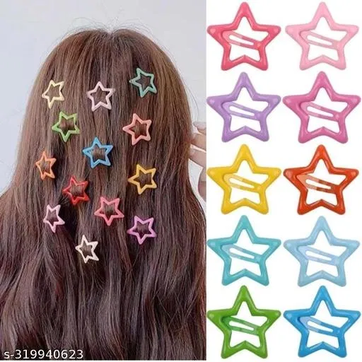 Plastic Hair Clips for Women & Girls (Multicolor, Pack of 10)
