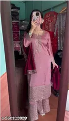 Art Silk Kurti With Bottomwear for Women 