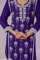 Embroidered Rayon Beads Work Kurti for Women 