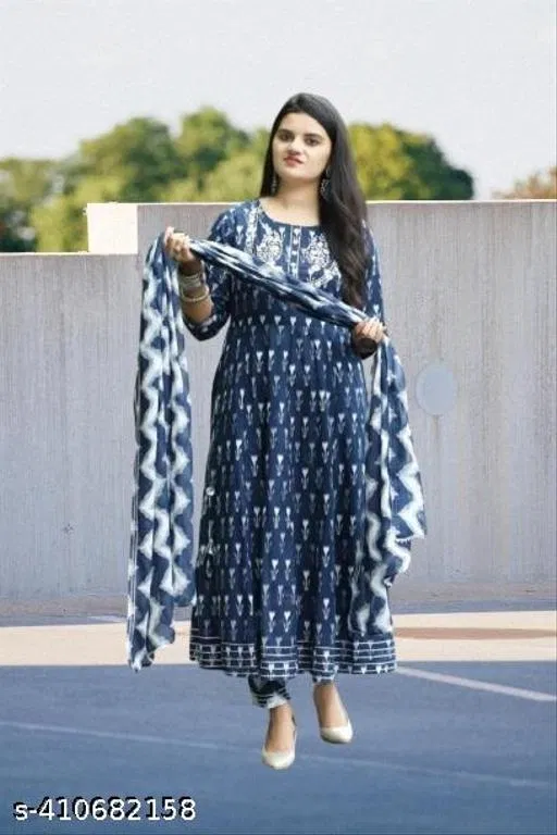 Kurta Set for Women (Blue, XXXL)