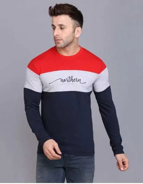 Best Hot Selling Cotton Blend Full Sleeves T-Shirt For Men (Multicolor, XL) (R-93)