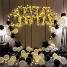 Gold & SIlver Theme Birthday Balloon Decoration Kit , Multicolor, Pack Of 68