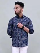 Full Sleeves Printed Shirt for Men (Multicolor, S)