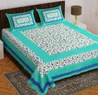 Cotton Rajasthani Jaipuri Double Bedsheet with 2 Pillow Covers 