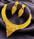 Alloy Choker Necklace with Earrings for Women 