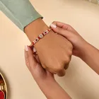 Designer Moti Rakhi for Brother Multicolor