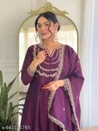 Vichitra Silk Kurta Set for Women 