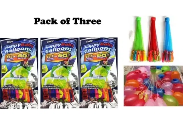 Holi 111 Pcs Water Balloons for Holi (Multicolor, Set of 3)