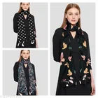 Chiffon Scarves for Women, Black, Pack of 3