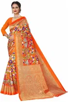 कानूड़ा प्रिंट्स फैंसी विमेंस मैसूर आर्ट सिल्क प्रिंटेड साड़ी 