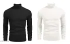 Cotton Blend High Neck Sweater for Men 