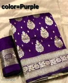 Silk Woven Design Saree for Women, Purple 