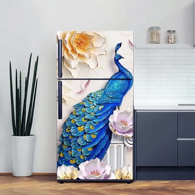 Vinyl Wallpaper Sticker for Fridge Door (Multicolor, 60x160 cm)