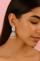 Women's Antique Gold & Silver-Tone Jhumka Earrings Set 