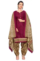 Cotton Blend Floral Kurti with Pant & Dupatta for Women 