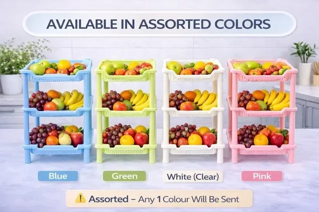 Multifunctional Rectangular Detachable 3 Layer Plastic Bathroom Organizer Kitchen Shelf Shelves Storage Rack Assorted Any 1 Colour