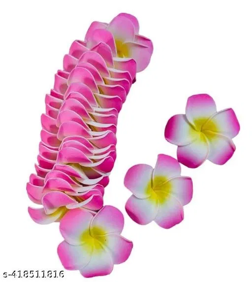 Artificial Flowers for Hair for Women (Pink, Pack of 8)
