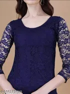 Net Kurti for Women,  Navy Blue  