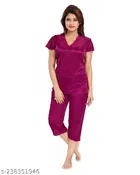 Satin Nightsuit Set for Women 