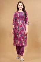 Cotton Printed Women's Kurta with Pant Set 
