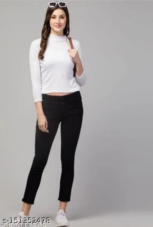 Casual Wear Top & Bottom Sets for Women (White, L)