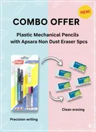 Plastic Mechanical Pencils with Apsara Non Dust Eraser 5pcs 