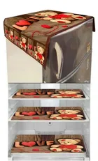 Knit Printed Fridge 3 Pcs Mat with Top Cover 
