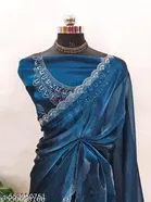 Jimmy Choo Embellished Saree For Women, Blue