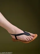 Shoetopia Black Flat Sandals 