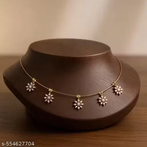 Brass Gold Plated Necklace for Women, Gold