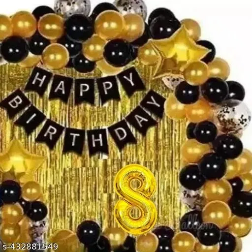 48 Pcs 8th Birthday Decoration kit for Kids, Multicolour, Set of 1