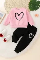 Cotton Blend Printed Clothings Set for Girls,  (Peach, 4-5 Years)