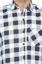 Cotton Blend Chequered Shirt for Men 